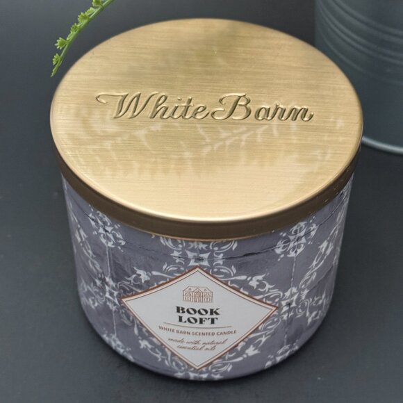 BBW Book Loft White Barn Bath & Body Works 3 Wick Candle - Picture 4 of 10